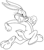 coloriage bugs bunny se sauve